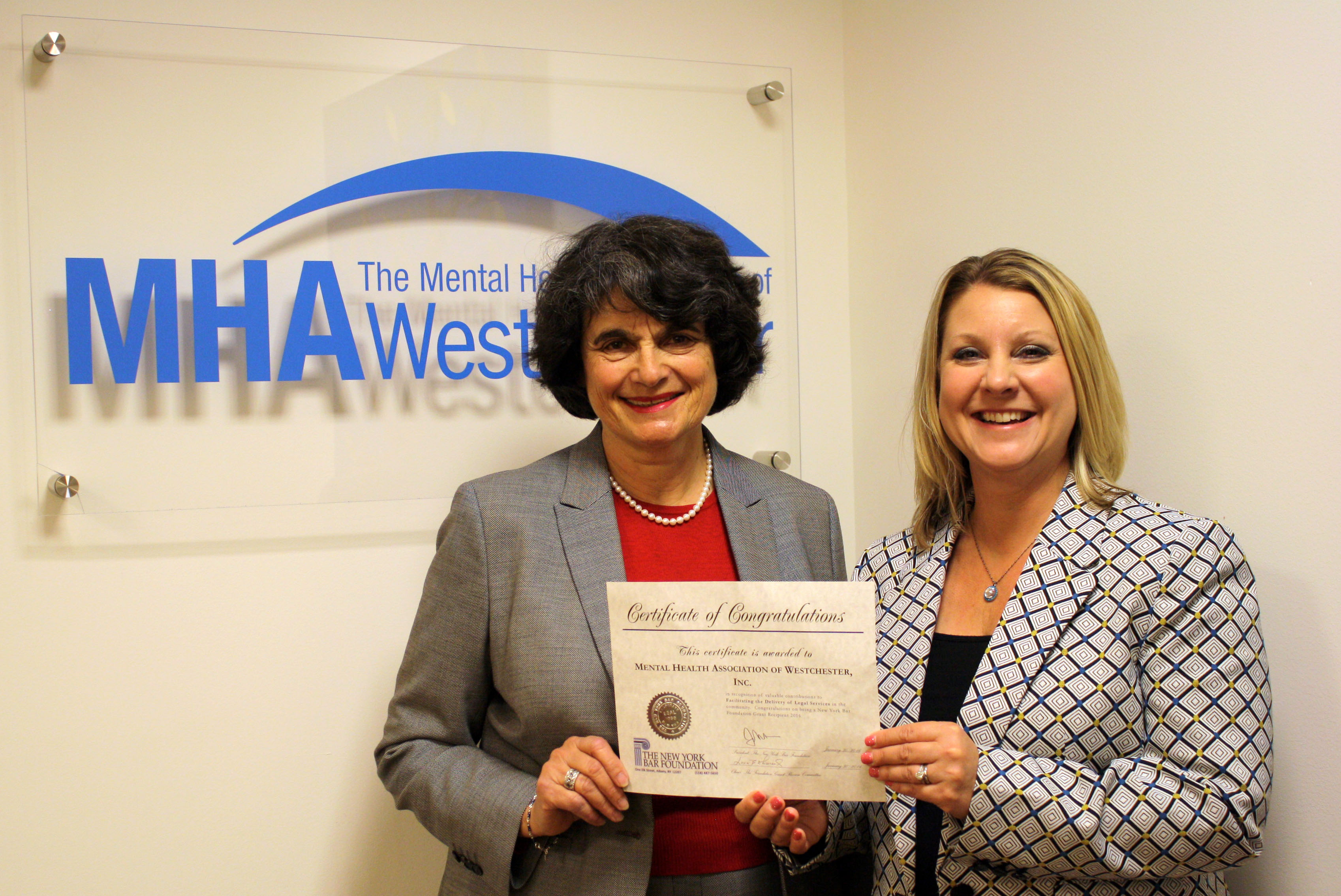 New York Bar Foundation Presents Grant to MHA